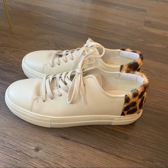 ABLE Emmy White and leopard calf hair sneaker - Picture 8 of 13